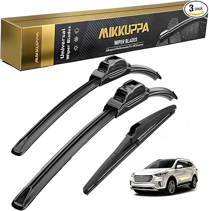 MIKKUPPA 26"+14"+13" Windshield Wiper Blades Replacement for 2013-2018 Hyundai Santa Fe, Front & Rear Wiper Blades Set, Durable Stable Quiet All Season (Pack of 3)