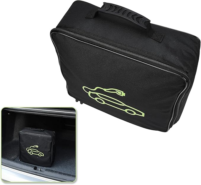 XhuangTech Waterproof EV Charging Cable Storage Bag Organizer, Heavy Duty Portable EV Charger Case for Electric Vehicle Chargers, Jumper Cables, Extension Cords, Hoses, Adapters, & Car Accessories