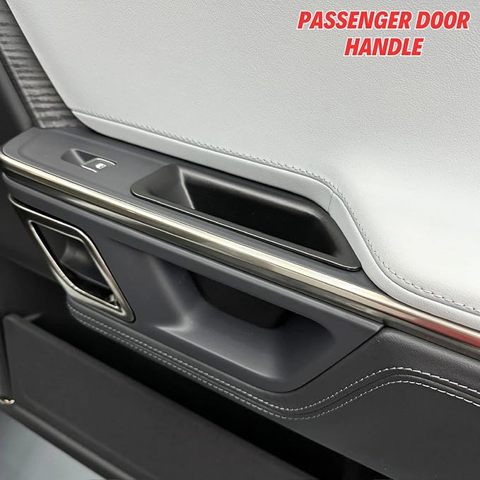 Passenger Grab Door Handle Storage Box for 2026 2025 Rivian R1s R1t Gen 2 Car Door Side Organizer Tray Pocket Insert Front & Rear Interior Accessories - Black ABS (Not Fit Rivian Gen 1), 4/Pack
