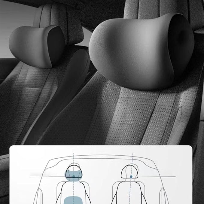 Ergonomic Car Seat Headrest & Lumbar Cushion, Ergonomic Car Seat Headrest Neck Rest Cushion Lumbar Support Pillow (Blue)