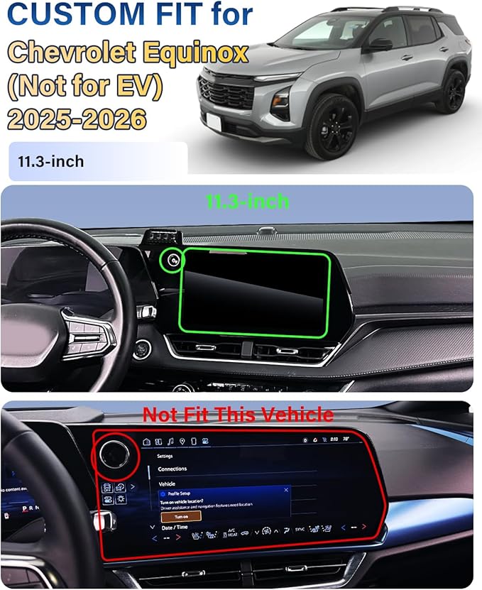 SKYLOTEC Car Phone Holder for Chevrolet Chevy Equinox 2025 2026 Accessories 11.3-inch Screen Fixed Clip, Automobile Cradles Phone Mount, Cell Phone Base Not Block Air Vent(Not for EV)