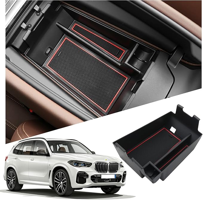 Ruiya 2020-2026 X5/X6/X7 Center Console Organizer for BMW X5/X6/X7 2026 Accessories ABS Material Middle Console Organizer Compatible with 2020 2021 2022 2023 2024 2025 2026 BMW X5/X6/X7