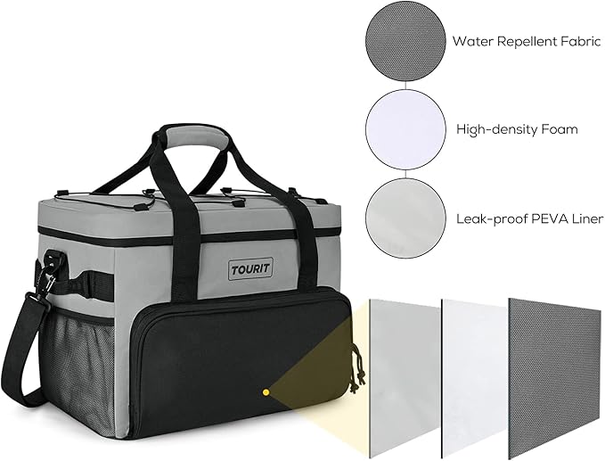 TOURIT Small Soft Cooler Bag Insulated, 24/35/46-Can Lunch Cooler Bag, Ice Chest, 14.6/24/32L Leakproof & Portable Coolers for Picnic, Beach, Camping, Work, Travel, Trip
