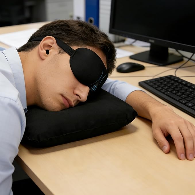 Portable Travel Sleep Comfort Set for Plane Sleep Kit at Plane Inflatable Travel Pillows Eye Mask Ear Plugs for Airplane Essentials for Seat Airplane Gadgets for Sleep Comfort (C)