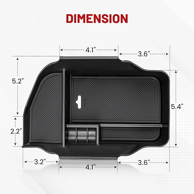 RED WOLF Center Console Organizer Tray for 2014-2024 Lexus RC 300 350 IS 350 500 Armrest Box Secondary Storage Factory Model Design with Anti-Slip Pad