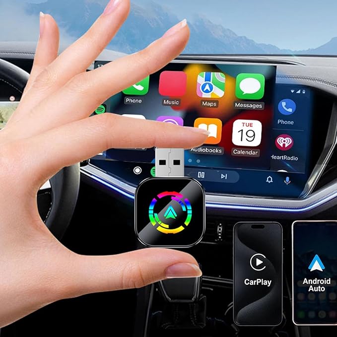 Yoidesu Wireless Car Play Adapter with Automatic Connection, Wired to Wireless Car Play Adapter for Android Auto Conversion with Type C to USB