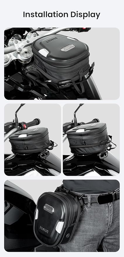 Loboo Motorcycle Tank Bag Expandable Motorcycle Bag, Magnetic Suction Quick Release ，Compatible With CFMOTO 400GT 450SR 450NK 650 GT 700CL-X 800MT 800NK