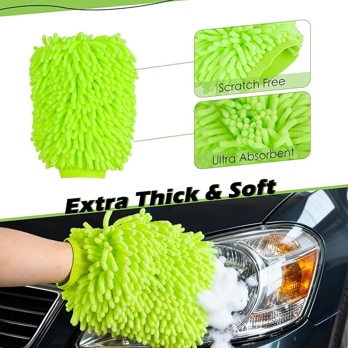 8PCS Windshield Cleaner Tool, Car Windshield Cleaner Tool with Extendable Handle 180° Rotation,Car Window Cleaner with 4 Reusable Microfiber Pads+100ml Spray Bottle+1 Detailing Brush