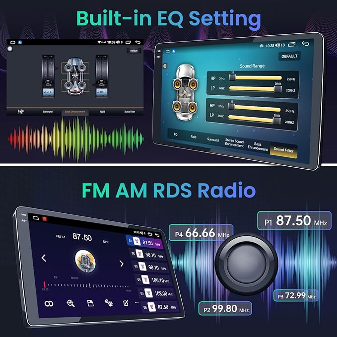 8G+128G Car Radio for Chevy Silverado Tahoe Suburban GMC Yukon 2007-2013: 8Core Android 15 Stereo with QLED HD Touchscreen Wireless CarPlay Android Auto Build-in GPS 5G WiFi DSP 48EQ Backup Camera