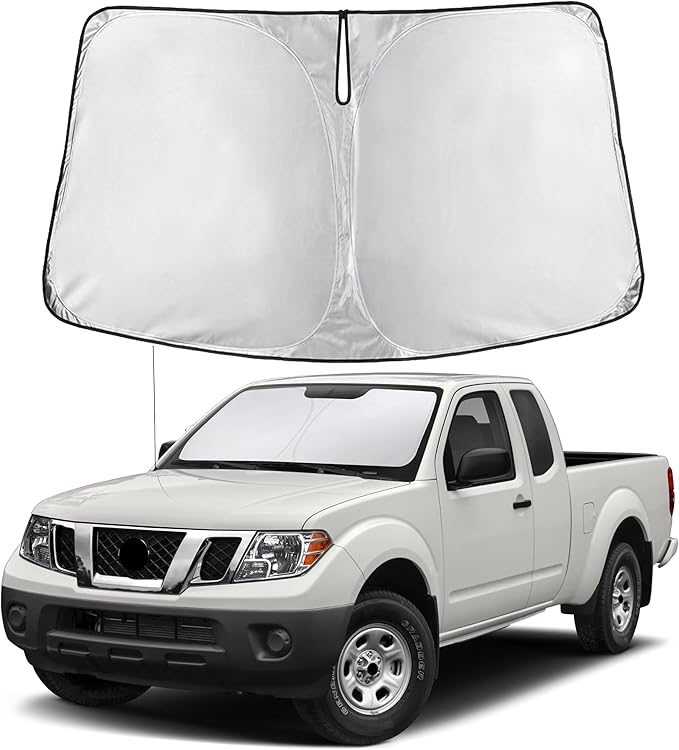 EcoNour Windshield Sunshade Compatible for Nissan Frontier 2006-2019 2020 2021, Sun Visor for Front Windshield & Window Sun Shade Cover, UV Heat Blocker & Protector, Car Accessories