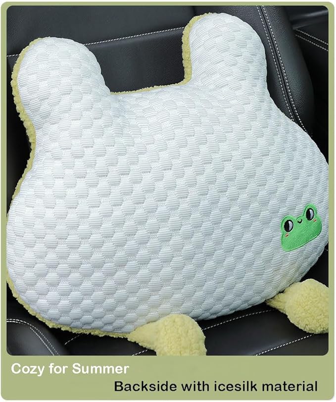 Frog Shaped Lumbar Support Pillow for Car Office Driver Seat Waist Cushion 1 PCS