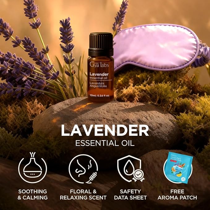 100% Pure Lavender Essential Oil - 0.34 Fl Oz - Lavender Oil for Hair, Skin, Diffuser, Aromatherapy & DIY Candle Making Scent