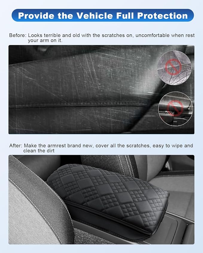 CDEFG for 2025 2026 Volvo XC40 Center Console Cover for 2019-2025 2026 Volvo XC40 Accessories Armrest Cover Middle Console Pad Arm Rest Leather Cover