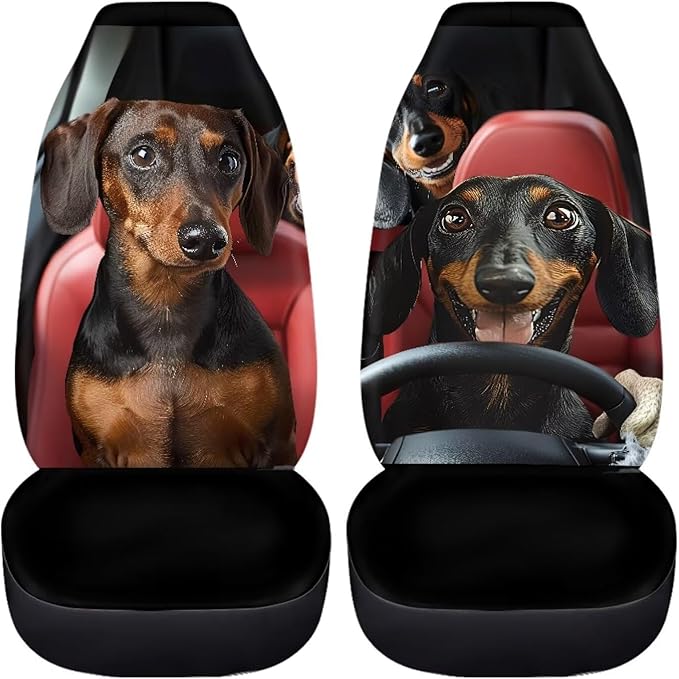 Dachshund Driver Car Seat Cover Front Seats Only,Lightweight Driver Seat Cover All Season Bucket Seat Covers for Cars Trucks and SUVs