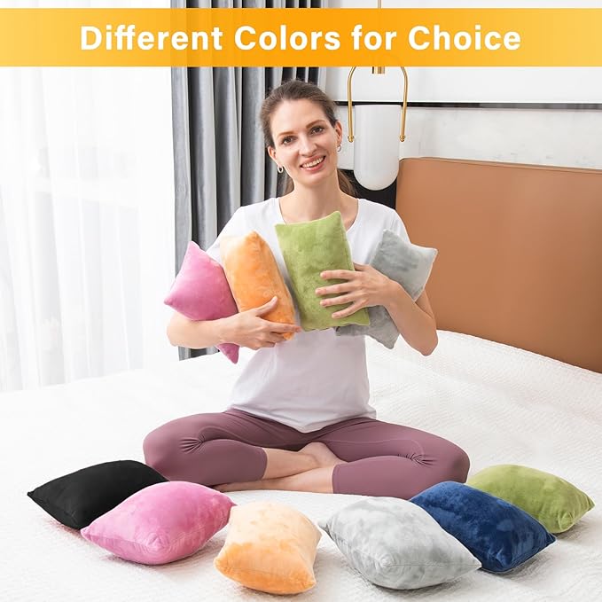 2 Pack Small Pillow, Memory Foam Mini Pillow 11 X 7 Inches for Travel, Sleeping, Nap and Neck, Knee, Lumbar Support, Tiny Cushion for Pet, Dogs (Black)