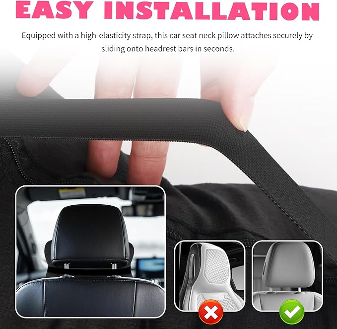 2PCS Soft Car Headrest Pillow,Ergonomic Car Neck Pillow for Driving Relief Neck Fatigue,Universal Cars Pillows Headrest for Cars Interior Accessories with Detachable Cover