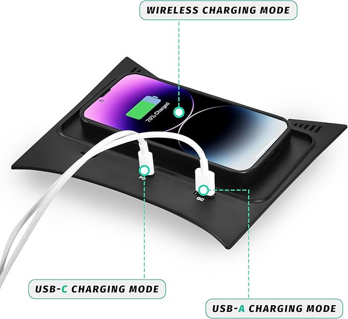 KEWISAUTO Wireless Charger for Nissan Rogue S, SV, SL, Center Console Charging Panel Fast Phone Charger Pad for Nissan Rogue T32 2014-2020/Rogue Hybrid 2017-2019/Rogue Sport 2017-2020 Accessories