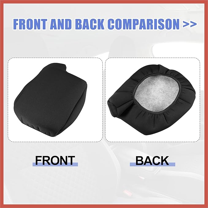 ACROPIX Car Center Console Armrest Cover for Ford for Ranger 2019-2023 Neoprene Interior Arm Rest Cover Elbow Cushion Pad Black Car Parts