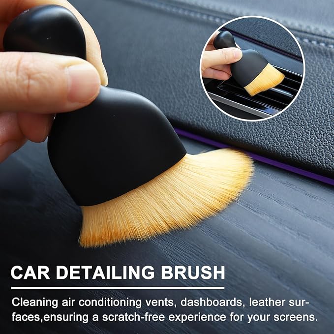 4PCS Car Interior Cleaning Brushes Car Interior Detailing Brush Car Detail Soft Brush Kit Interior Detailing Kit Tools Duster Brush for Auto Truck SUV Interior Cleaning Equipment