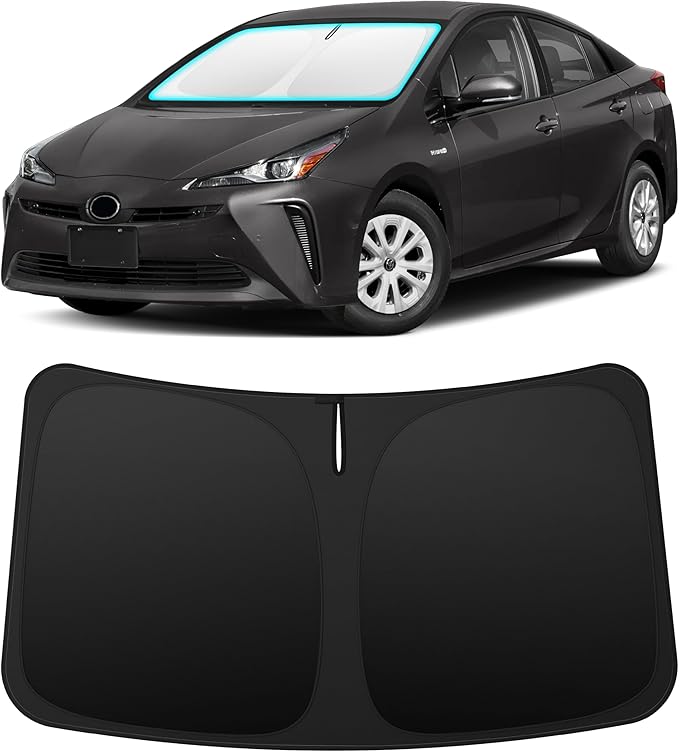 INSAUTO Custom Fit Windshield Sun Shade Accessories for Toyota Prius 2016-2022 (Prius C/V Not Fit), Foldable Front Window Sunshade, UV & Heat Reflector, Keeps Interior Cool, Includes Storage Bag