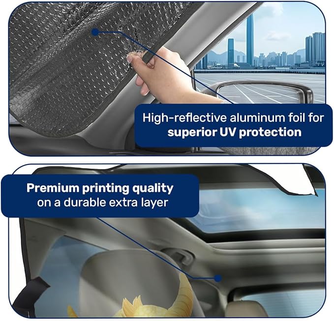 GENANY Dragon Wings Windshield Sun Shade for Car SUV Truck (55x30 Inches), Sun Shade Windshield, Shades for Front Windows, Protector Blocks UV, Car Decor