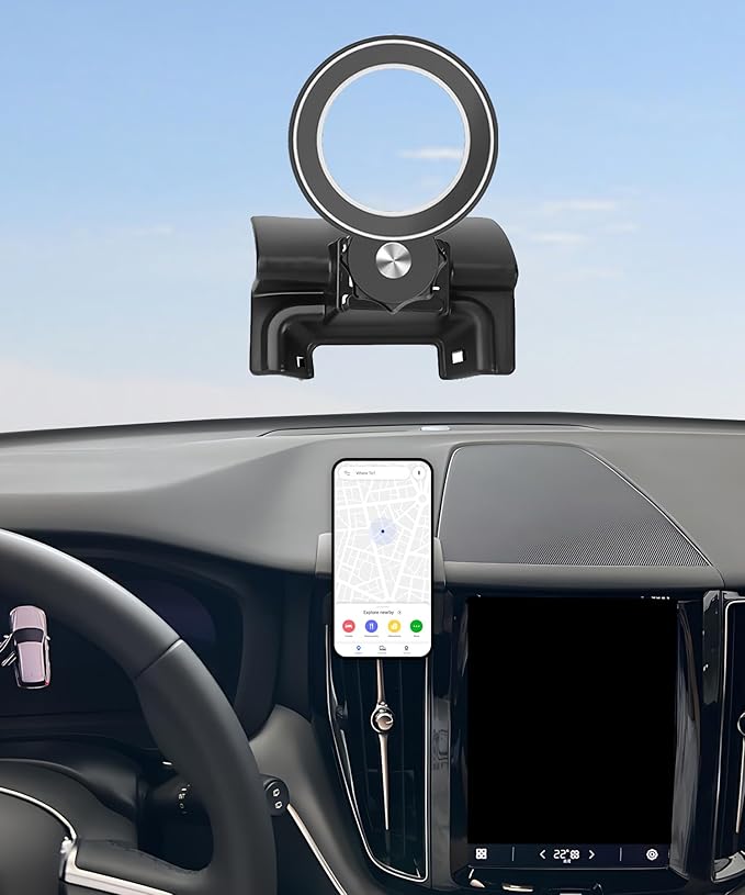 Magnetism Car Phone Holder for Volvo XC60 2018-2025 Accessories Compatible with MagSafe Hands-Free 360 Degree Rotation Adjustable Cell Phone Mount Does Not Affect Air Vent