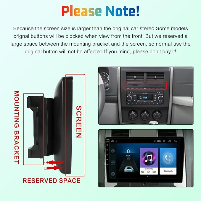 EKAT 8 Core Car Radio Stereo for Jeep Wrangler JK 2007-2018 Compass Grand Cherokee Dodge Ram with Carplay/Android Auto Upgrade 4GB+64GB
