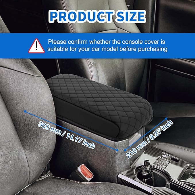 Nilight Center Console Cover Compatible with Toyota 4Runner 2010-2021 2022 2023 2024 PVC Leather Armrest Cover for Car Middle Console Cover Center Console Cushion Pad Car Armrest Box Cover,Black