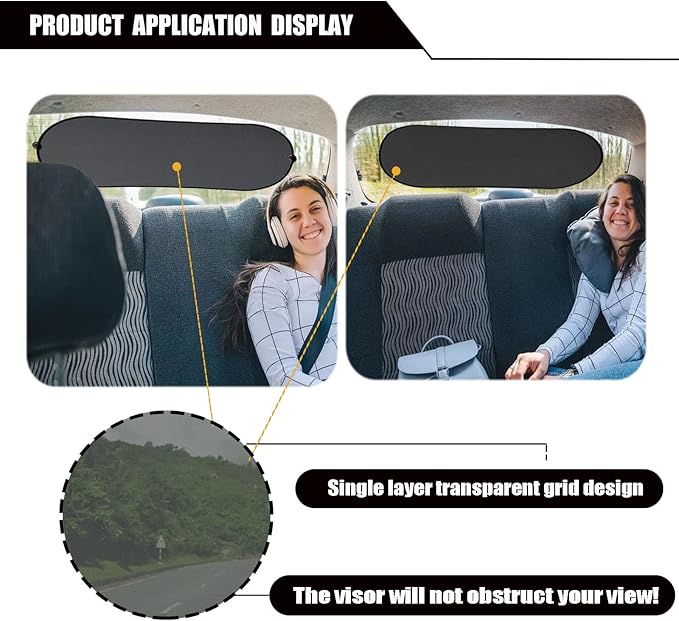 Rear Window Sunshade - UV Protection Mesh Cover for Rear Facing Car Seats, Fits All Cars