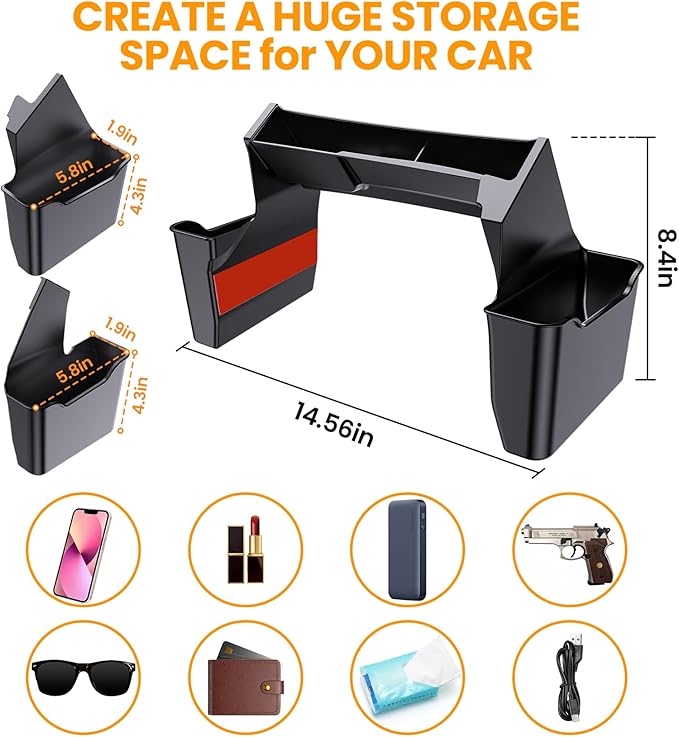 Eamplest Gear Shift Center Console Side Tray Organizer for Jeep Wrangler JL JLU 4xe 2026 2025 2024 2023 2022 2021 2020 2019 2018&Gladiator JT 2020-2026 Interior Storage Accessories Shifter Storage Box