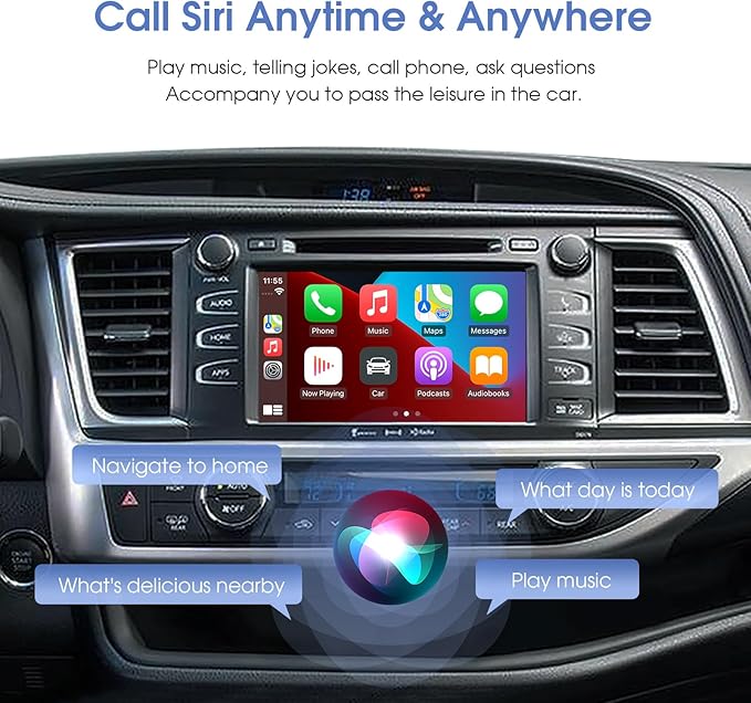 Wireless Carplay-Retrofit-Kit for Toyota 2014-2019 Tacoma/Highlander/RAV4/Corolla/Camry/Avalon/Prius/Sienna Land Cruiser Android Auto Decoder Upgrade Box EZoneTronics