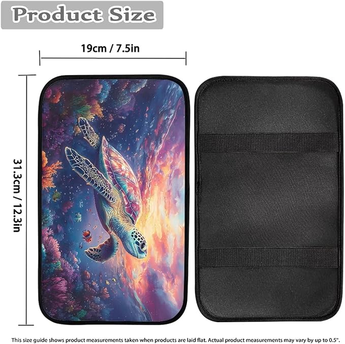 Sea Turtle Car Console Armrest Cover for Women, Car Middle Console Covers Auto Accessories for Decoration,Universal Fit,Machine Washable