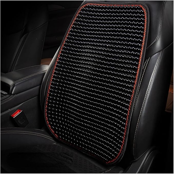 Car Seat Chair Back Cushion for Tesla Model 3 EV Sedan 2025, Wooden Beads Ventilate Mesh Lumbar Brace Strong Durable Relieve Fatigue Summer Interior Accessories,C-Backrest