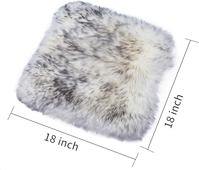 Winter Warmth: Universal Sheepskin Seat Cushion Cover - Natural Wool, for Cars, Trucks, SUVs & Vans - Cozy & Stylish Driving Companion Front Grey Tips