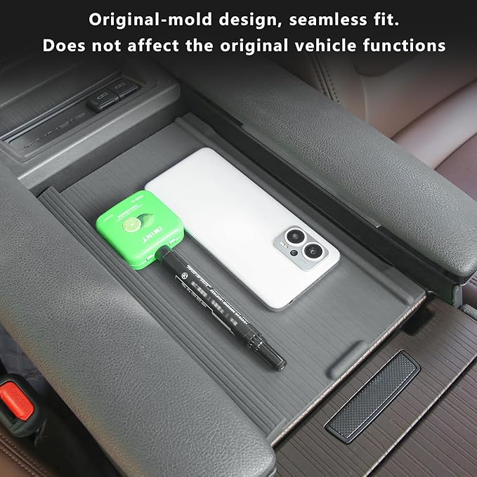 Center Console Armrest Cover for Toyota Sienna 2021-2026 Silicone Armrest Anti-Slip Storage Pad Compatible with LE/XLE/XSE/Woodland Edition/Limited/Platinum(Gray)