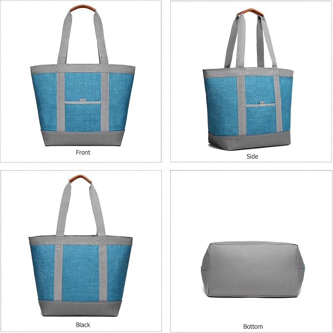 Insulated Cooler Bag Leakproof Thermal Insulation Collapsible Cooler Tote with Zippered, Reusable Cooler Bags