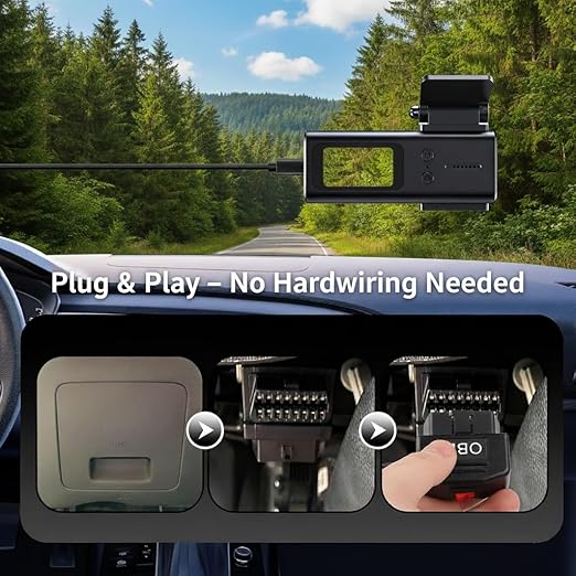 OBD2 Power Cable for Dash Camera, Micro OBD Adapter with 24-Hour Parking Mode, Acc Mode, Low Voltage Protection, 11.48FT Cable for Dash Cams, GPS, DVR, and More, 12V-36V to 5V/3A