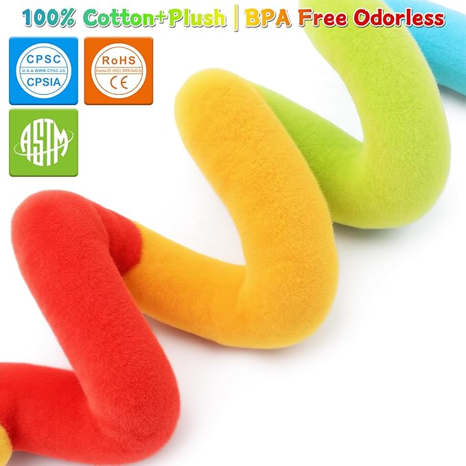 FPVERA Spiral Car Seat Toys - Baby Sensory Soft Plush Hanging Toys for 0-12 Months Stroller Crib Accessories, Essentials for Expecting Moms & Baby Shower Registry Gift