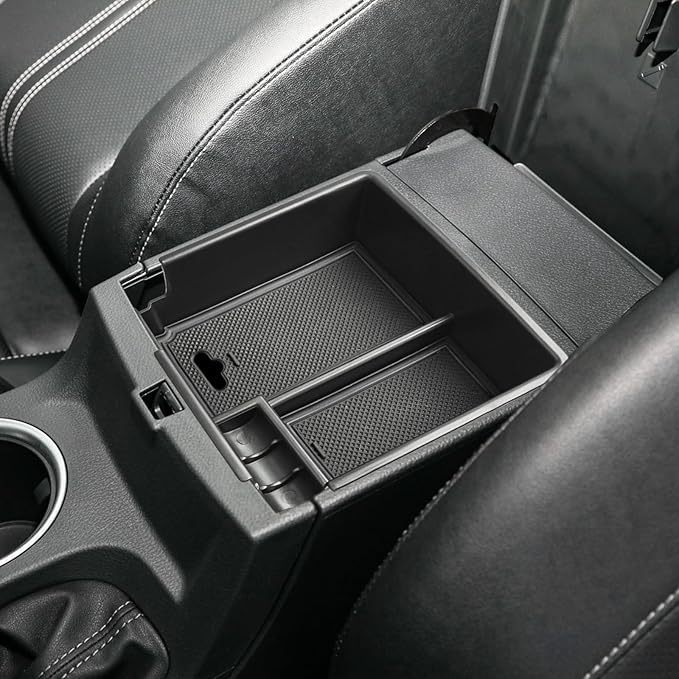 HGWEI Center Console Organizer Compatible with Ford Ranger 2019 2020 2021 2022 2023 XL XLT Lariat Accessories, Armrest Storage Box Secondary Insert Tray, Black
