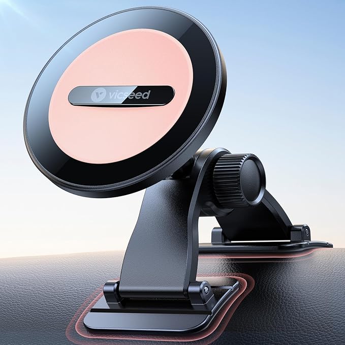 VICSEED 2025 Upgrade for MagSafe Car Mount [Strongest Dashboard Adhesive & 25N Magnetic] Cell Phone Holders for Your Car, 360° Adjustable Phone Holder Mount for All Smartphones & Vehicles