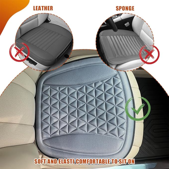 Seat Covers for Cars, Car Seat Cooling Pad, Comfortable Breathable Front Vehicle Cover Cooling Pad, Automotive Accessories Anti-Slip Ventilated Auto Protectors Universal for SUV Truck (Gray)