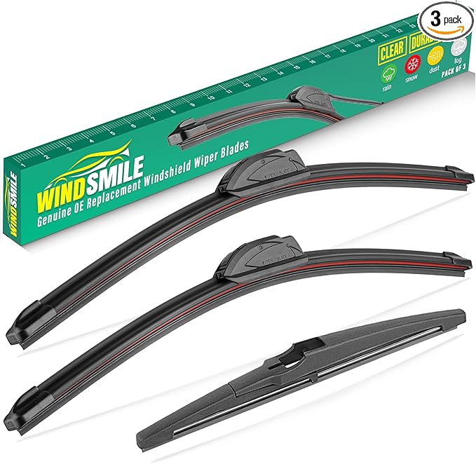 24" 14" 10" Windshield Wiper Blades Replacement for Chevy Chevrolet Spark 2016 2017 2018 2019 2020 2021 Premium All Weather Front Rear Wipers Set - OEM Quality (Pack of 3)
