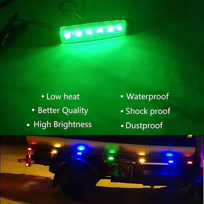 20 Pcs Green LED Rock Strip Lights,Wheel Well Underglow Lighting Kits,Car Rock Lights Exterior Side Marker Lights for Wrangler Truck Golf Cart RV RV SUV Offroad
