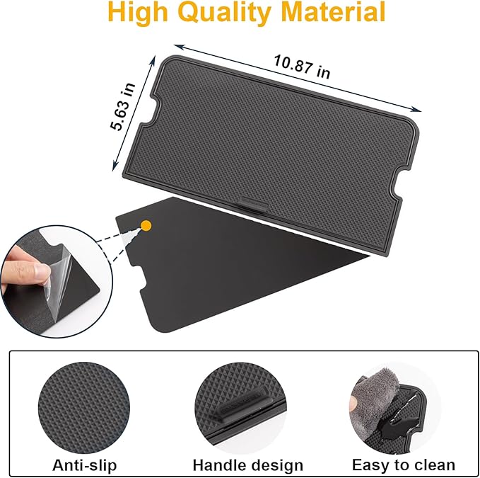 PIMCAR Center Console Cover for 2021-2026 Ford F150 &2022-2025 F150 Lightning XLT Pro Hidden Panel Secret Pocket Lid with USB Hole Interior Accessories (Fits into The Open Pocket in Front of Shifter)
