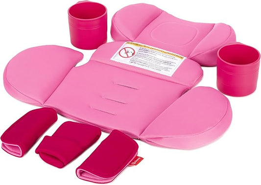 Diono Radian 3R Comfort Travel Kit, Infant Car Seat Accessory, Compatible with Radian 3R, 7-Piece Kit (2 Harness Pads, 1 Buckle Pad, Head Cushion, Seat Cushion, 2 Cupholders), Pink Cotton Candy