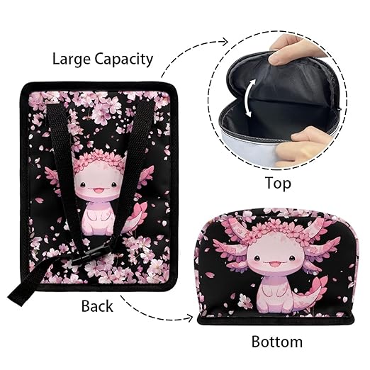 BIGCARJOB Axolotl Flower Car Trash Can Bin for Back Seat, Leak Proof, Vehicle Trash Can for SUV Truck Van, Automotive Garbage Can for Front Seat