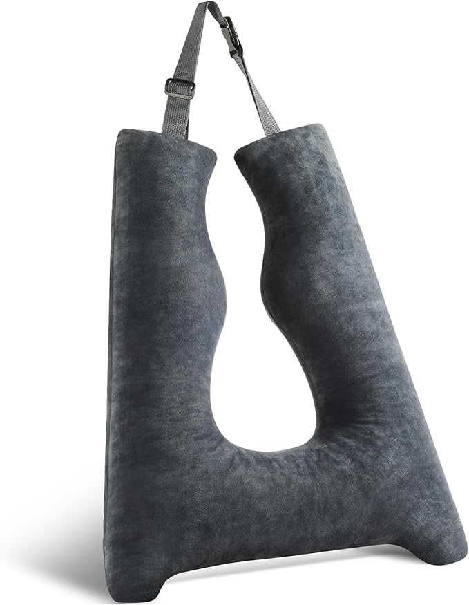 Car Pillow for Kids Travel Pillow with Adjustable Strap,Children Neck Pillow for Car Headrest to Support Head and Body Road Trip Essentials (Grey)