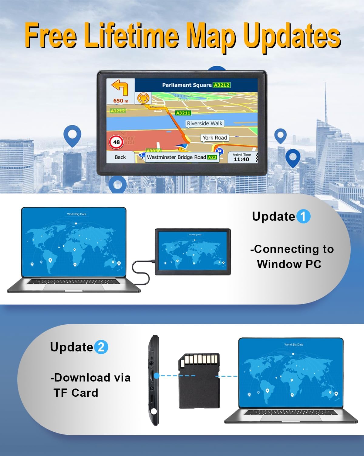 N700 GPS Navigator for Car Truck RV 2025,Truck GPS Commercial Drivers,Trucker GPS for semi Truck,Free Lifetime Maps Updates,7 inch Touchscreen,Custom Truck Routing,Driver Alerts