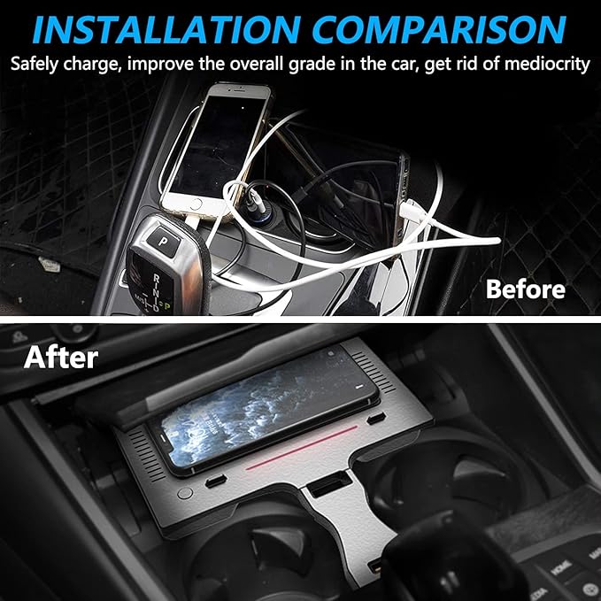 Wireless Car Charger for BMW 3 Series G20 2019 2020 2021 4 Series G22 2021 2022, 15W Fast Charging Phone Charger Pad