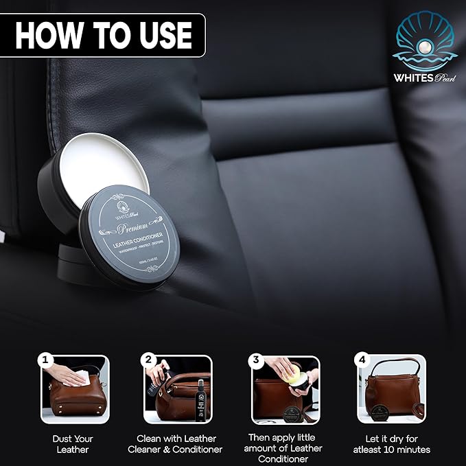 Premium Leather Conditioner for Leather Products – Leather Cleaner and Conditioner for Shoes,Bags,car Interior, Sofa,Purses,Boots,Belts, 3.40oz, Leather Balm